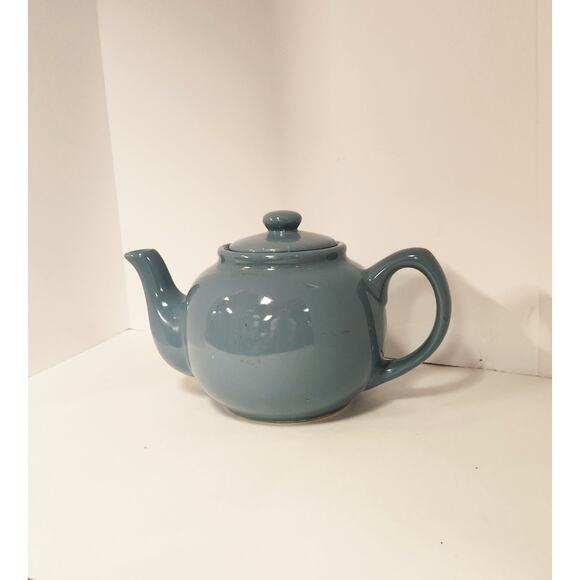 Vintage Blue Stoneware Teapot with Lid – Chance Hold Taiwan Pottery - Picture 2 of 9